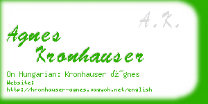 agnes kronhauser business card